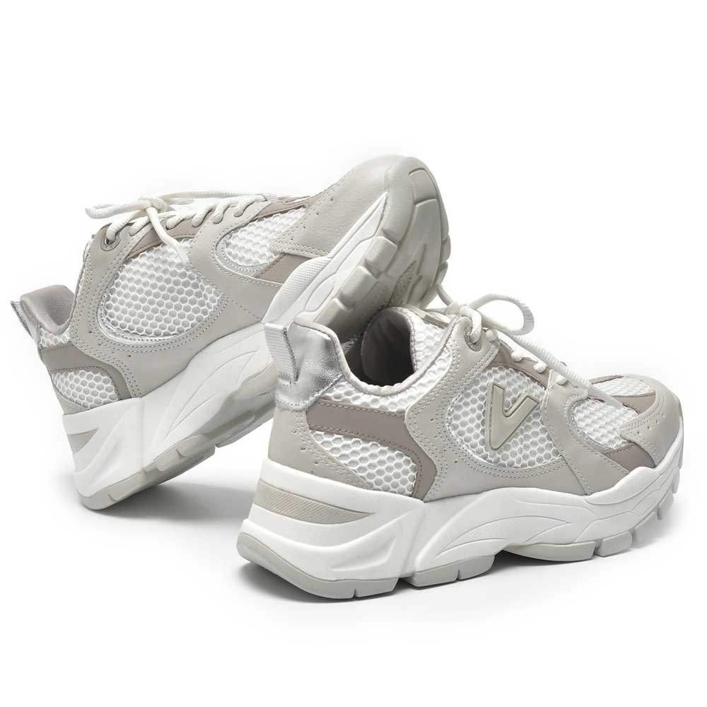 Tênis Casual Feminino Neve Branco Prata Via Marte 140-010-02 Cinza 4