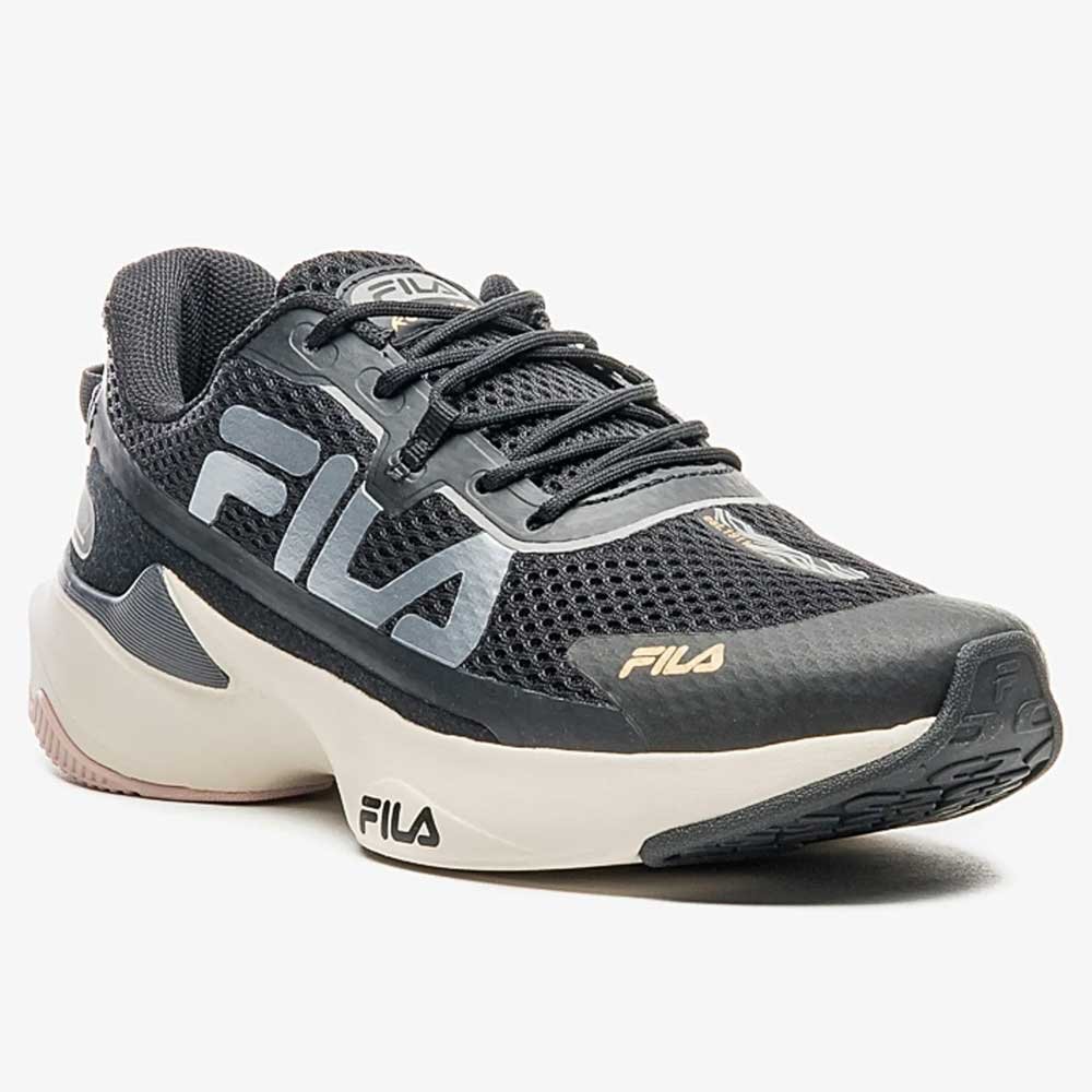 Tênis Esportivo Feminino Recovery Preto Dourado Fila 51J728X-6682 Cinza 2