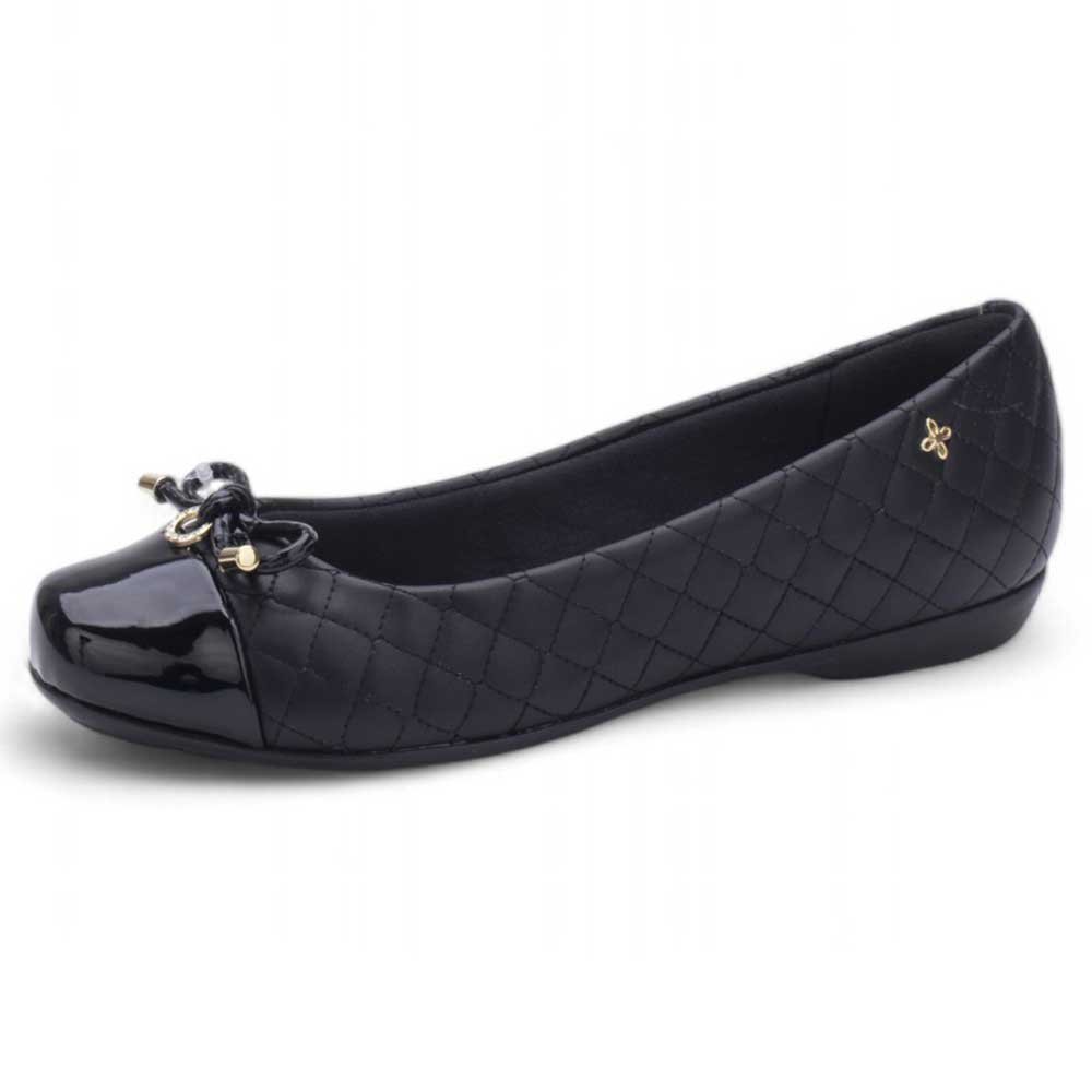 Sapatilha Feminina Bico Redondo Preto Softli 10004.10181 Preto 2