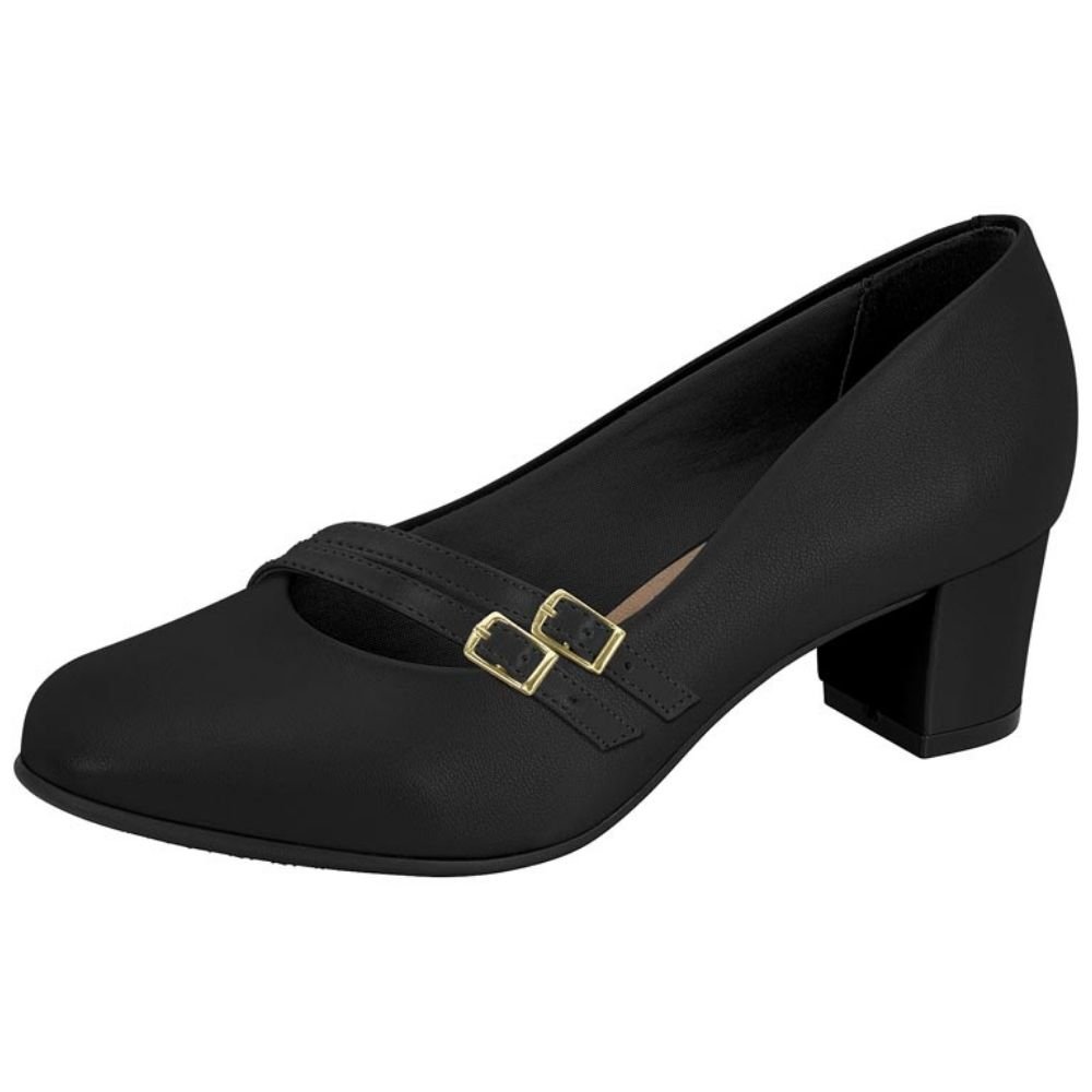 Sapato Social Feminino Napa Preto Beira Rio Preto