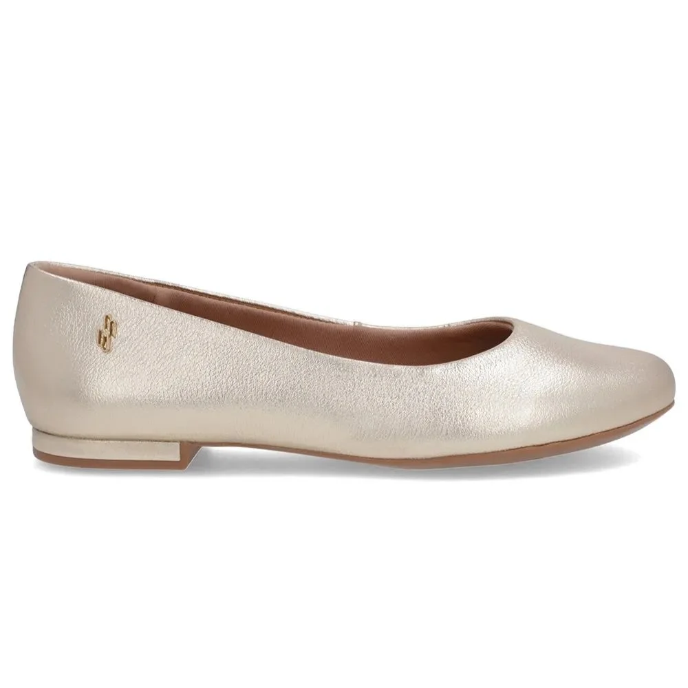 Sapatilha Feminina Couro Ouro Light Usaflex AE38021 Dourado