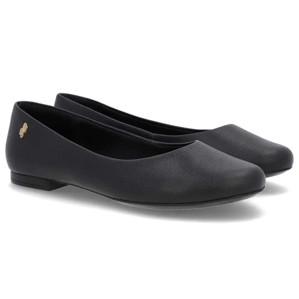 Sapatilha Feminina Couro Preto Usaflex AE38021 Preto 2