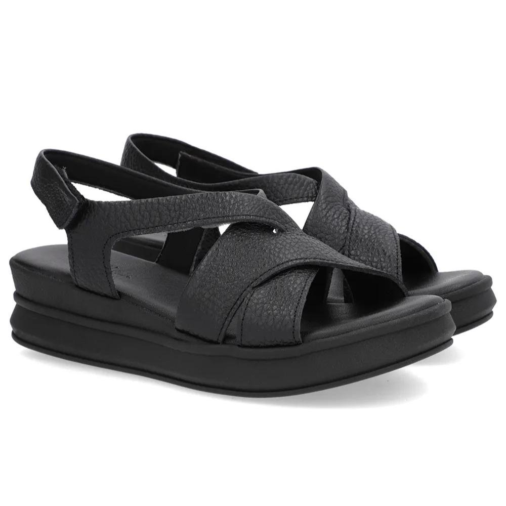 Sandália Feminina Papete Couro Preto Usaflex AN33005 Preto 3