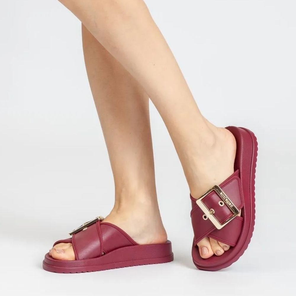 Chinelo Feminino Feat Merlot Petite Jolie PJ7482 Vermelho 2