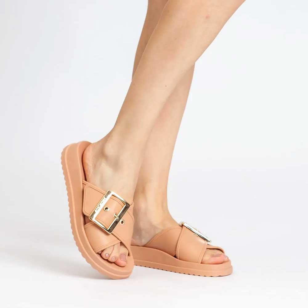 Chinelo Feminino Feat Avelã Petite Jolie PJ7482 Bege 3