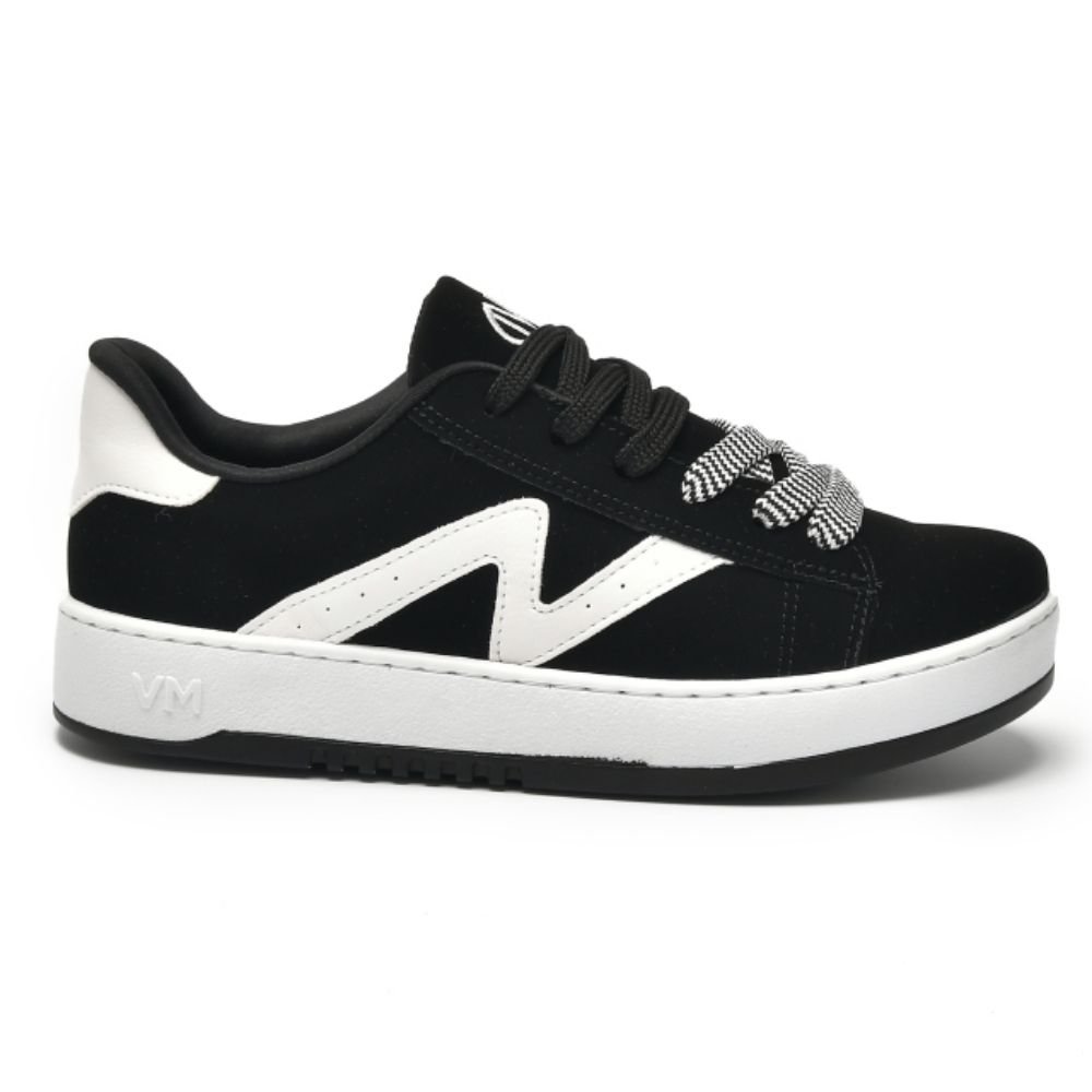 Tênis Casual Feminino Preto Branco Via Marte 069-007-01 Preto 3