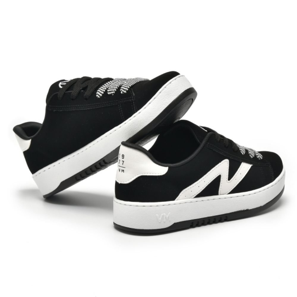 Tênis Casual Feminino Preto Branco Via Marte 069-007-01 Preto 4