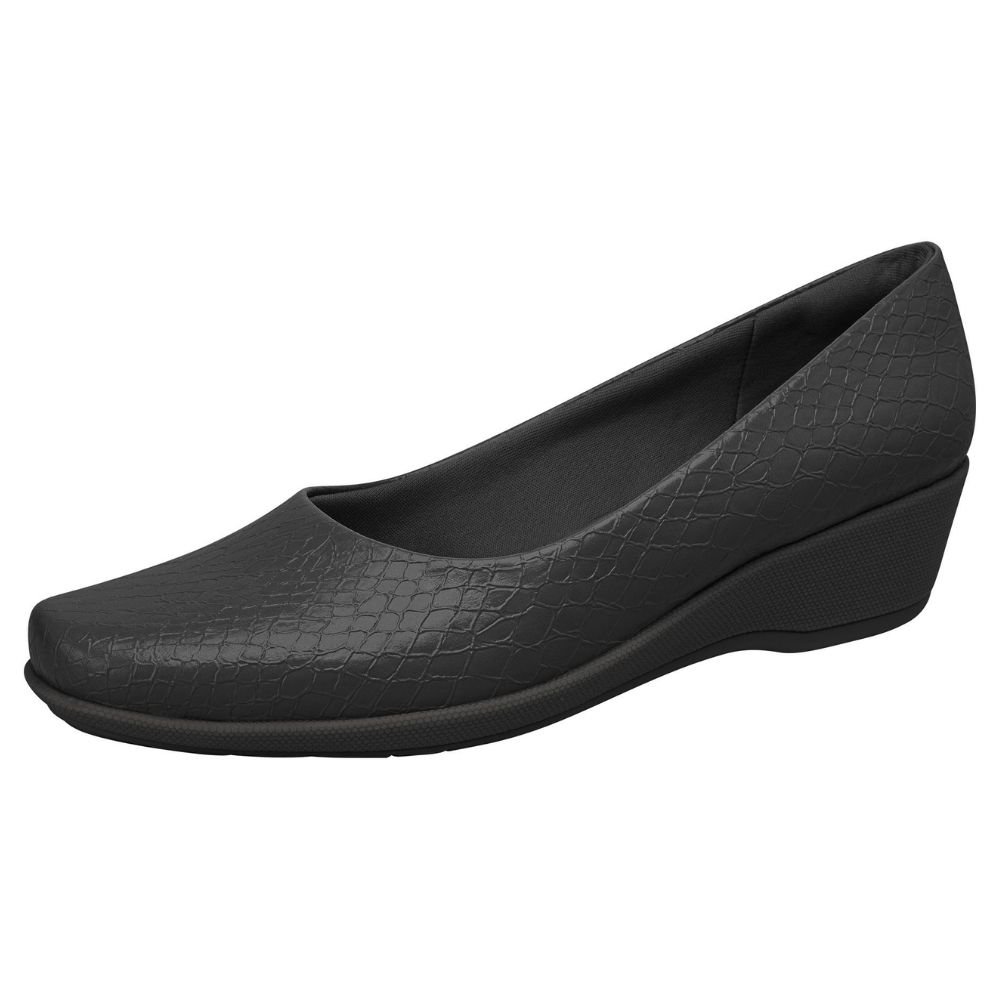 Sapato Feminino Ivone Anabela Cro Preto Piccadilly 143133-305 Preto 2