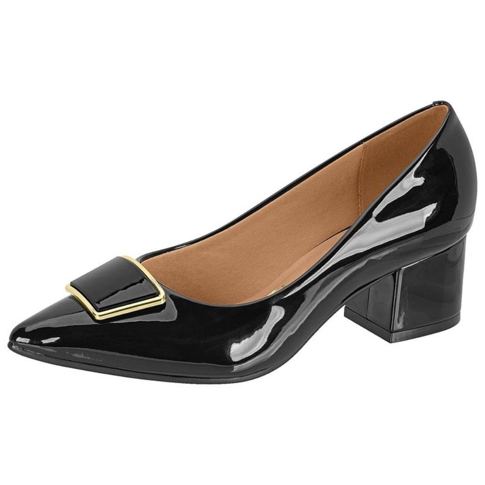 Scarpin Feminino Salto Bloco Preto Vizzano 1220.364 Preto 2