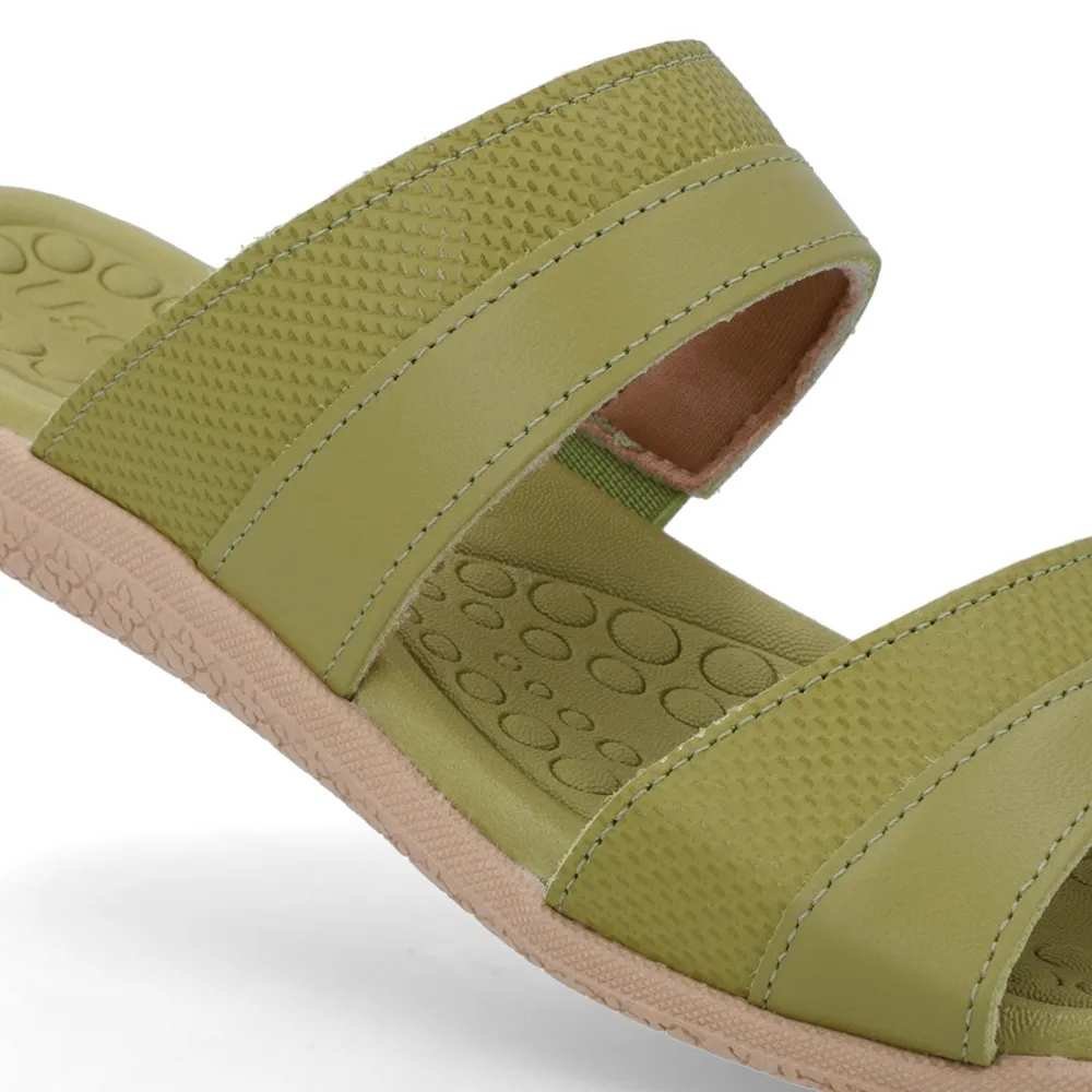 Tamanco Slide Feminino Verde Alga Usaflex PA06001 Verde 2