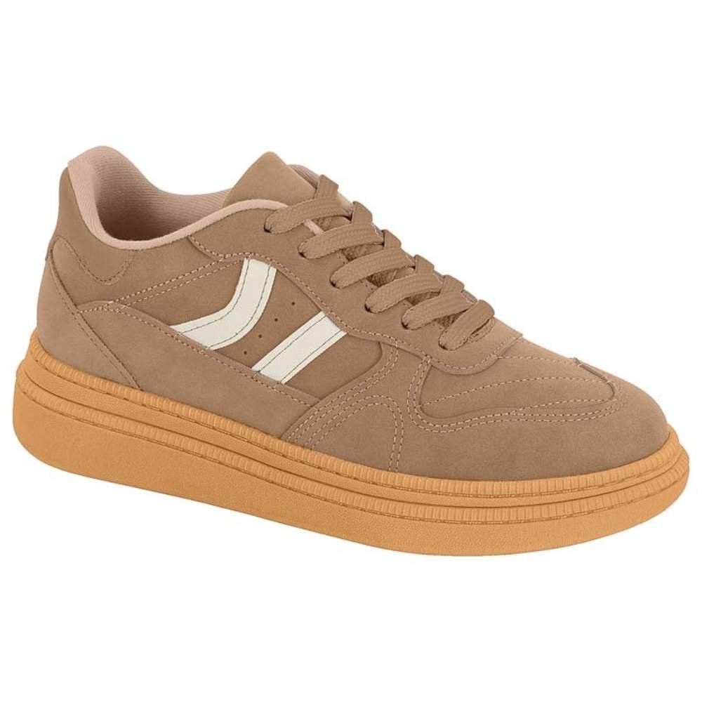 Tênis Feminino Casual Nude Branco Off Moleca 5816.101 Marrom 1
