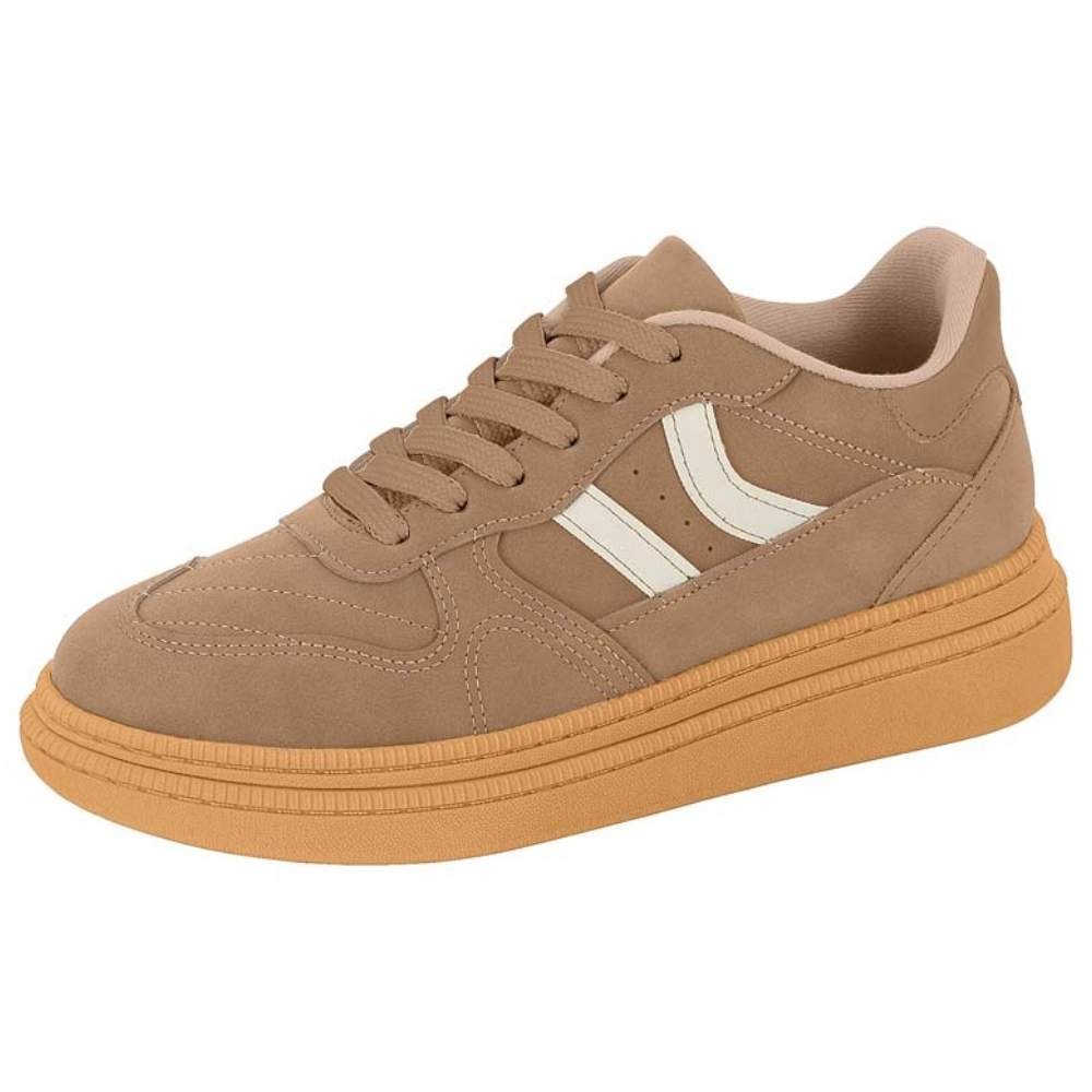 Tênis Feminino Casual Nude Branco Off Moleca 5816.101 Marrom 2