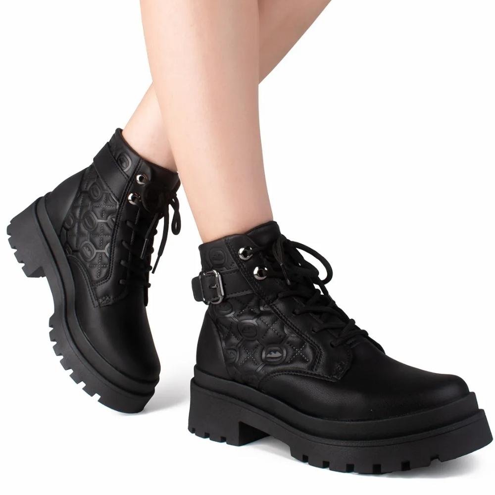 Bota Coturno Tratorado Feminino Preto Dakota DA851-0001 Preto 2