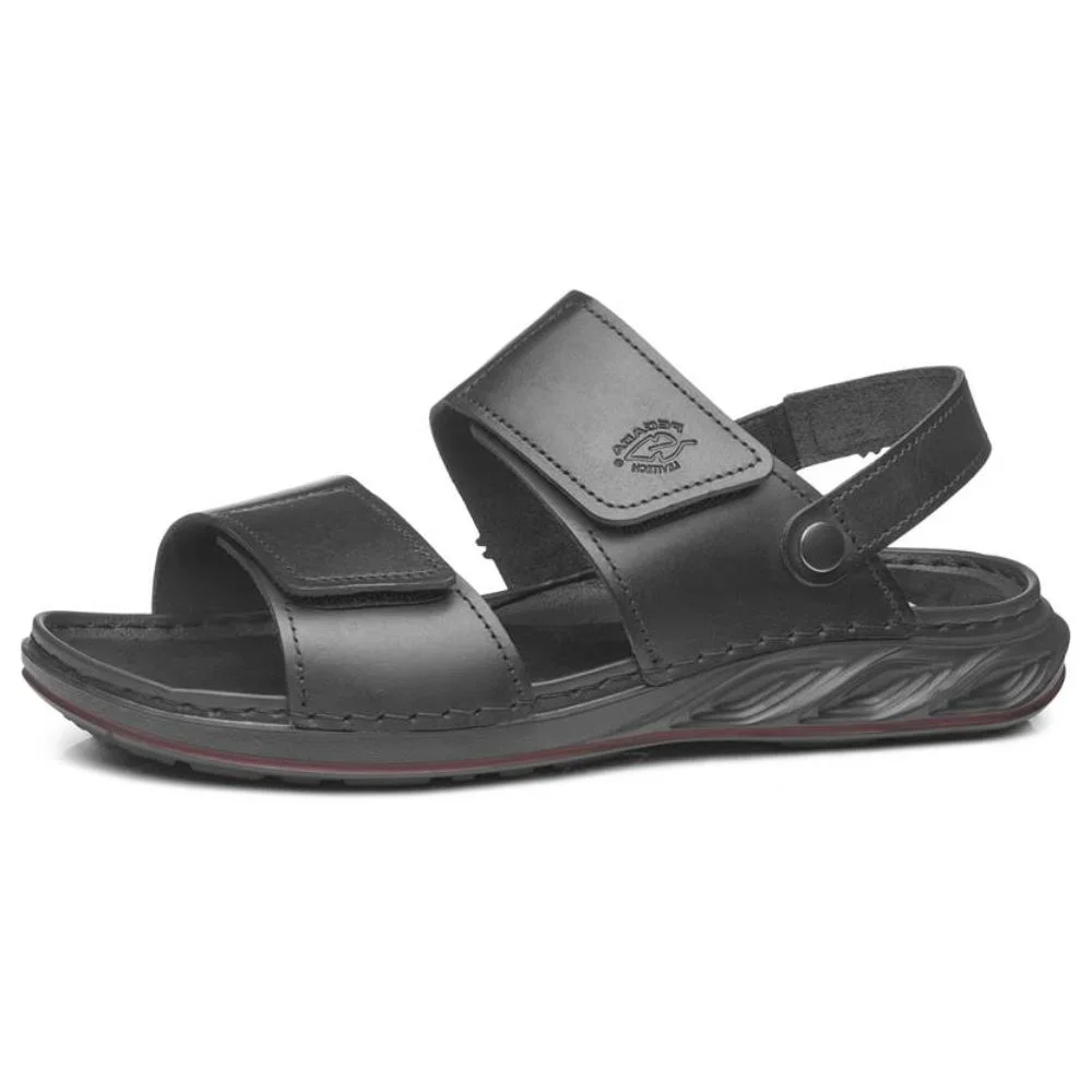 Sandália Papete Masculina Couro Preto Pegada 134104-05 Preto 2