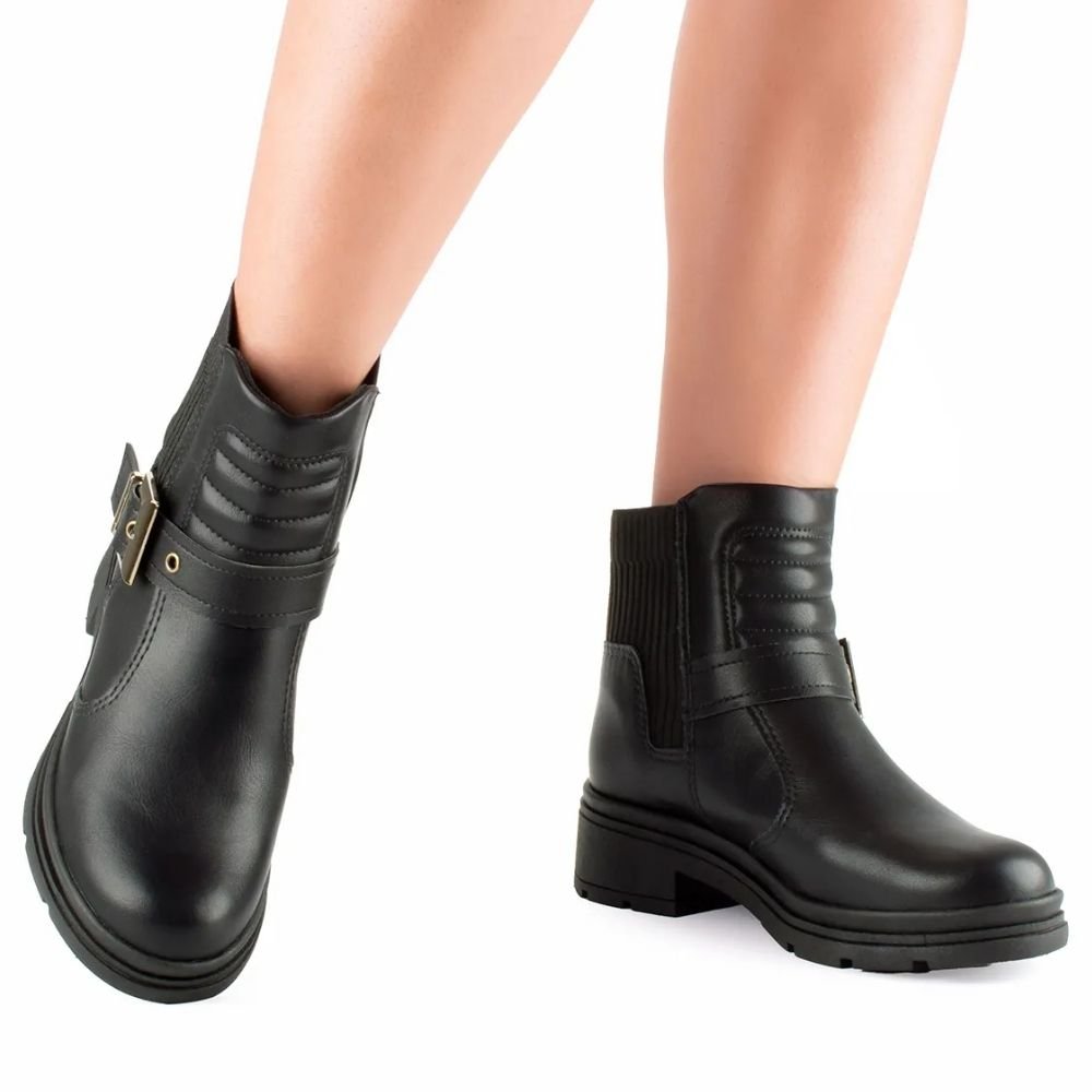 Bota Feminina Cano Curto Preto Mississipi ME011-0001 Preto 4