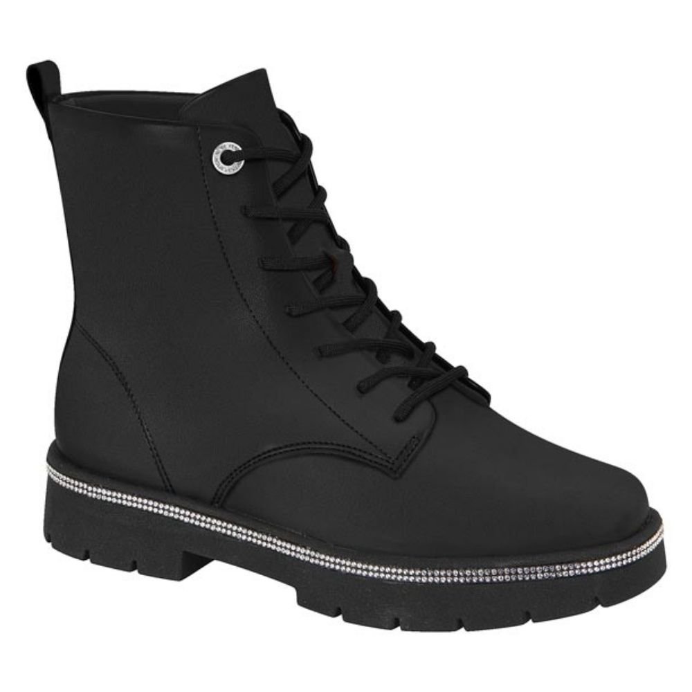 Bota Coturno Feminino Strass Preto Vizzano Preto