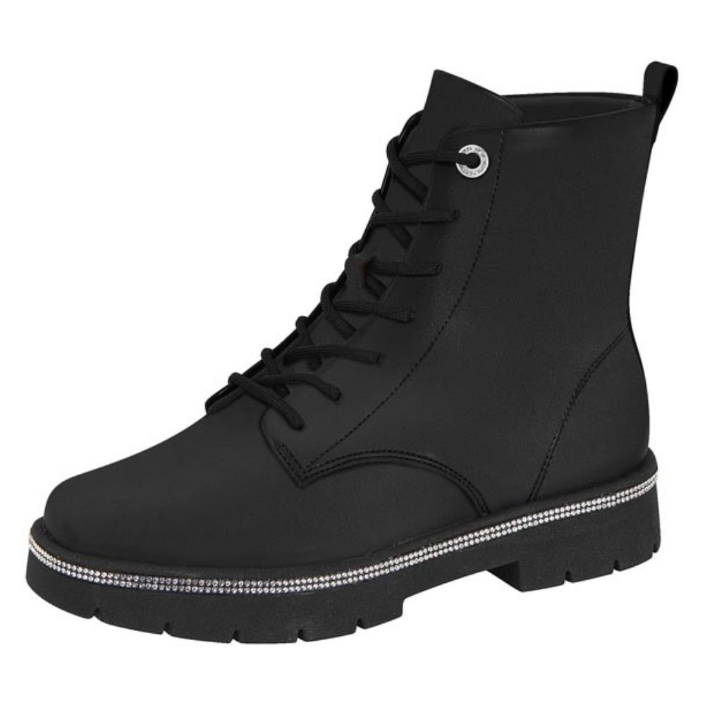 Bota Coturno Feminino Strass Preto Vizzano 3101.201 Preto 2