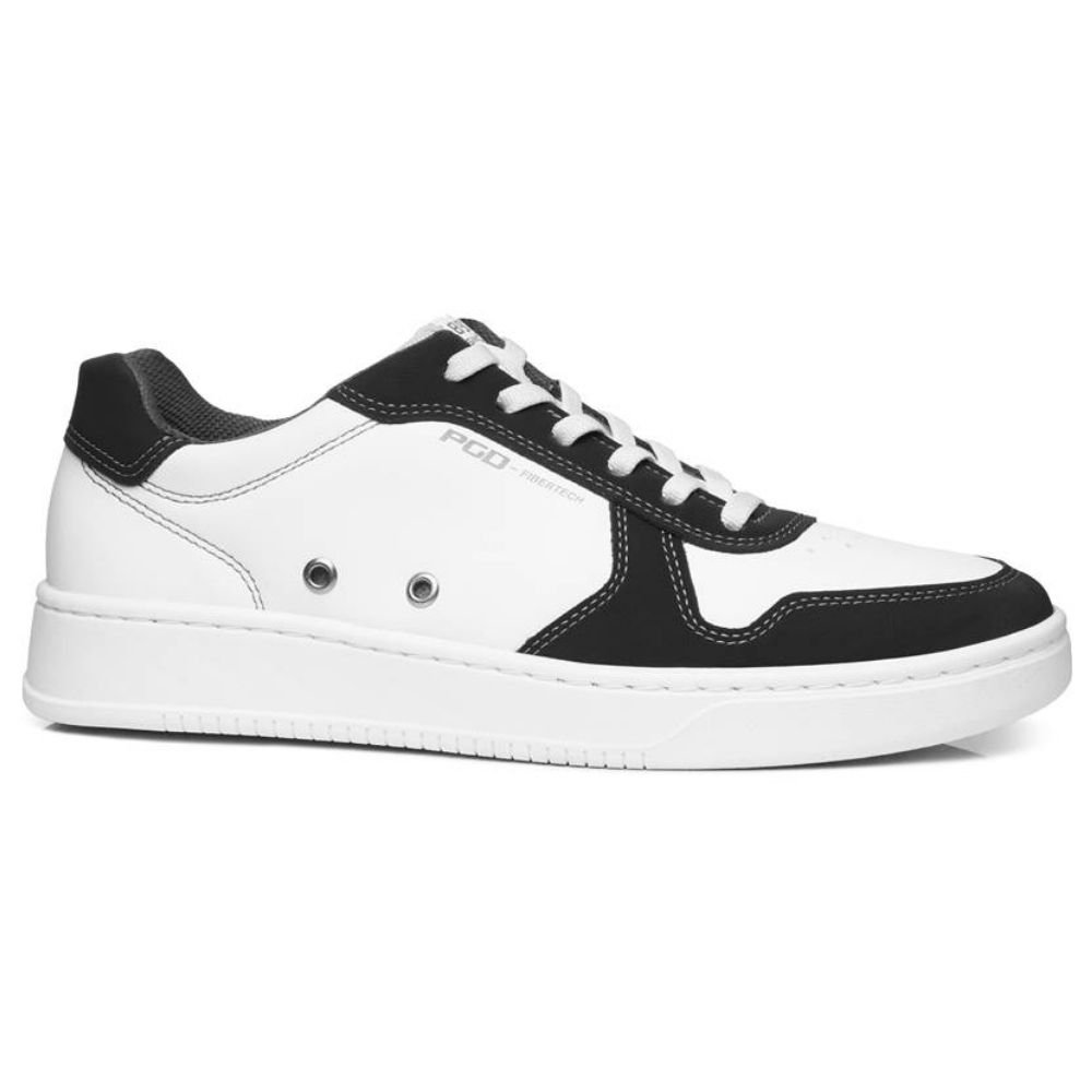 Tênis Casual Masculino Microfibra Branco Preto Pegada 171901-22 Branco/Preto 1