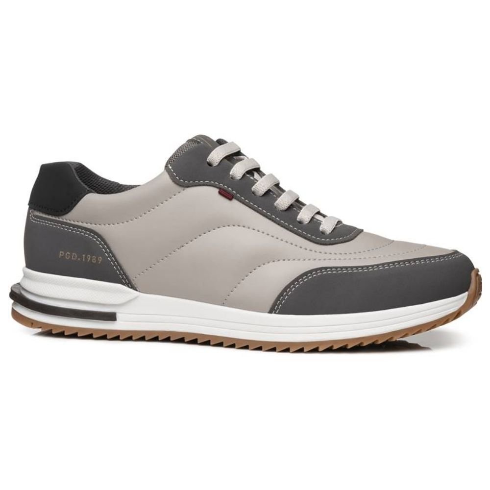 Tênis Casual Masculino Microfibra Silver Grafite Pegada 171608-04