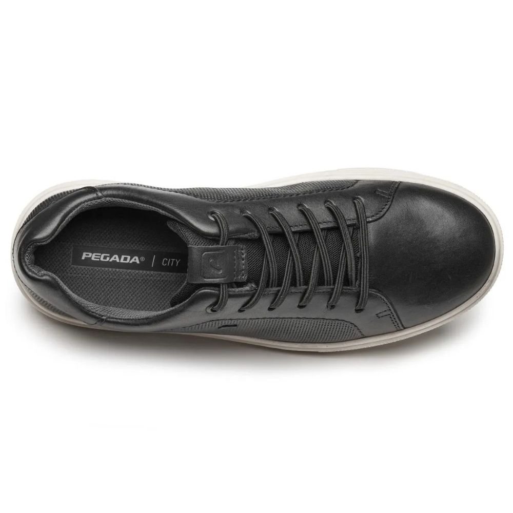 Tênis Casual Masculino Couro Preto Pegada 111501-06 Preto 4