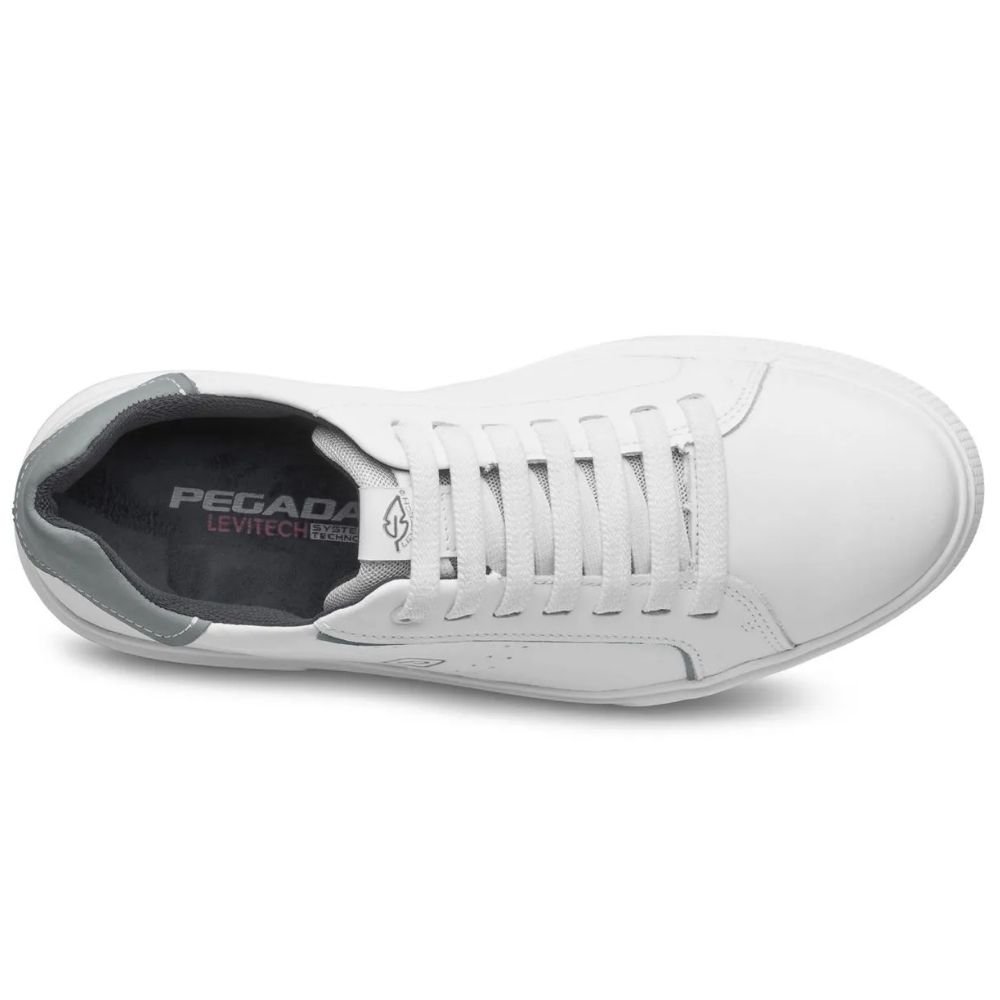 Tênis Casual Masculino Couro Branco Silver Pegada 111901-02 Branco 4
