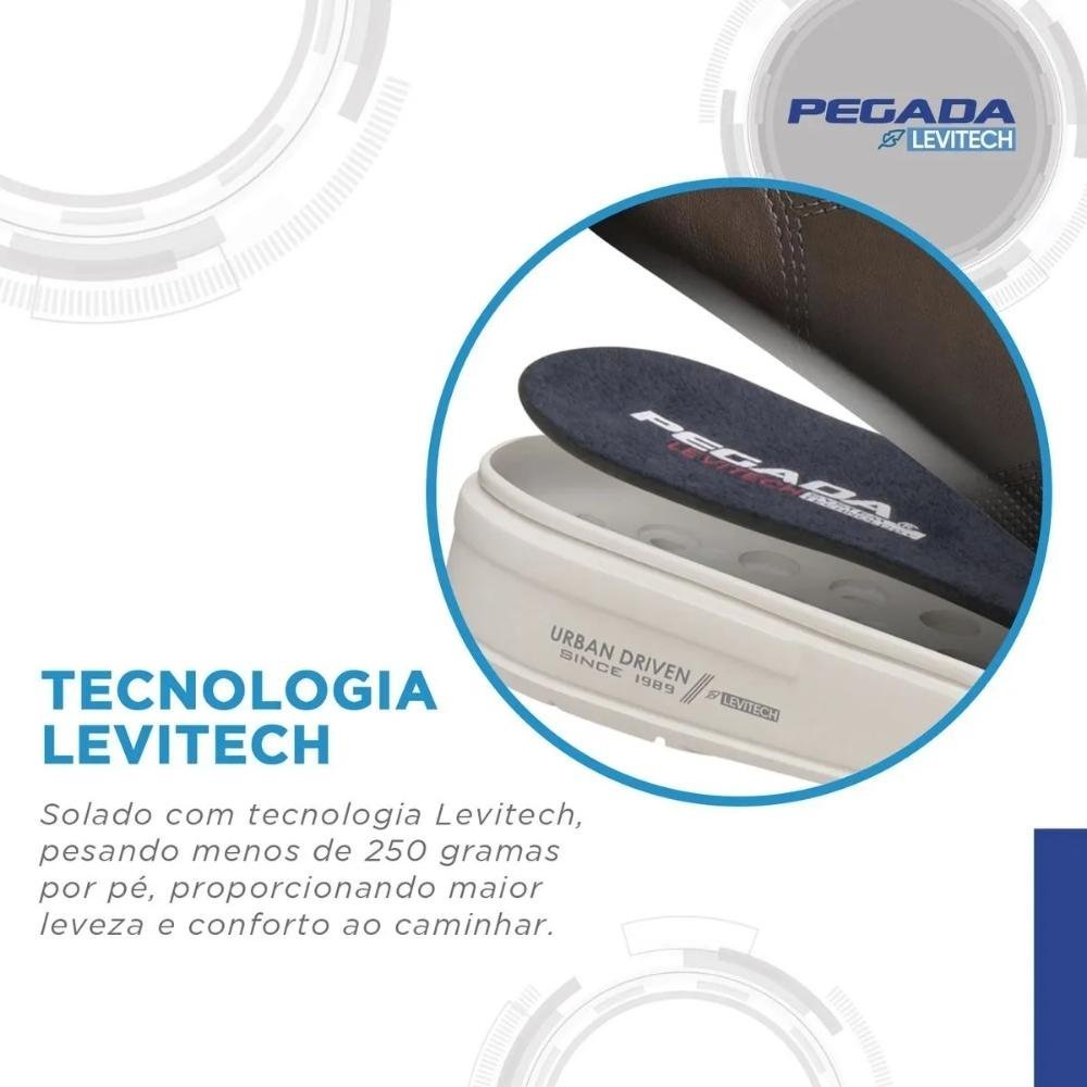 Tênis Casual Masculino Couro Branco Silver Pegada 111901-02 Branco 5