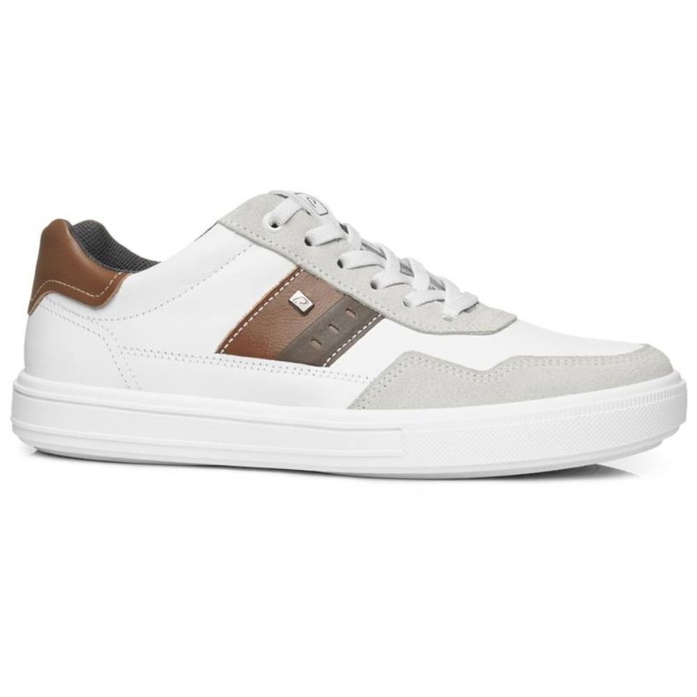Tênis Casual Masculino Branco Camel Pegada 111508-01