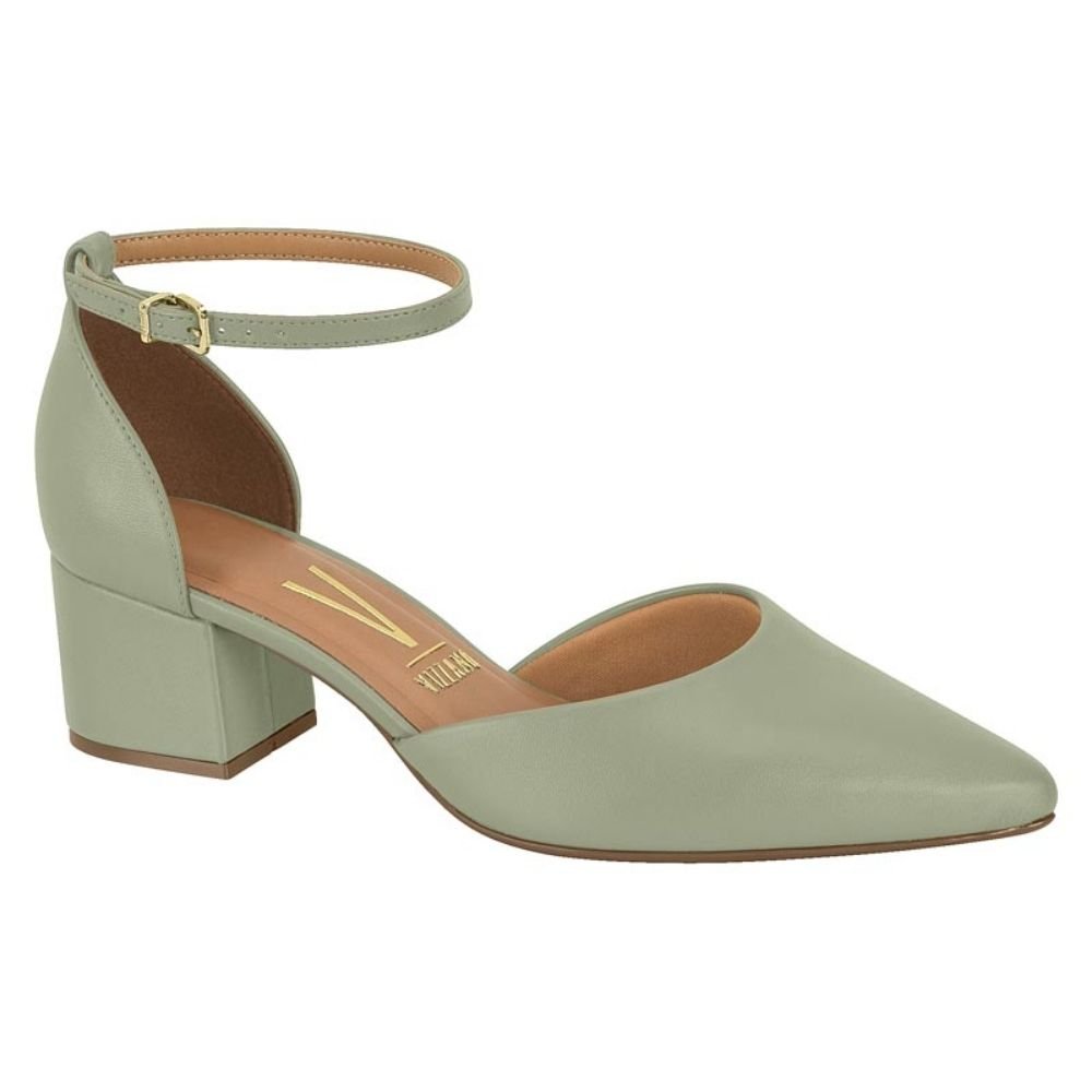 Scarpin Feminino Salto Bloco Pelica Verde Vizzano 1220.317 Verde 1