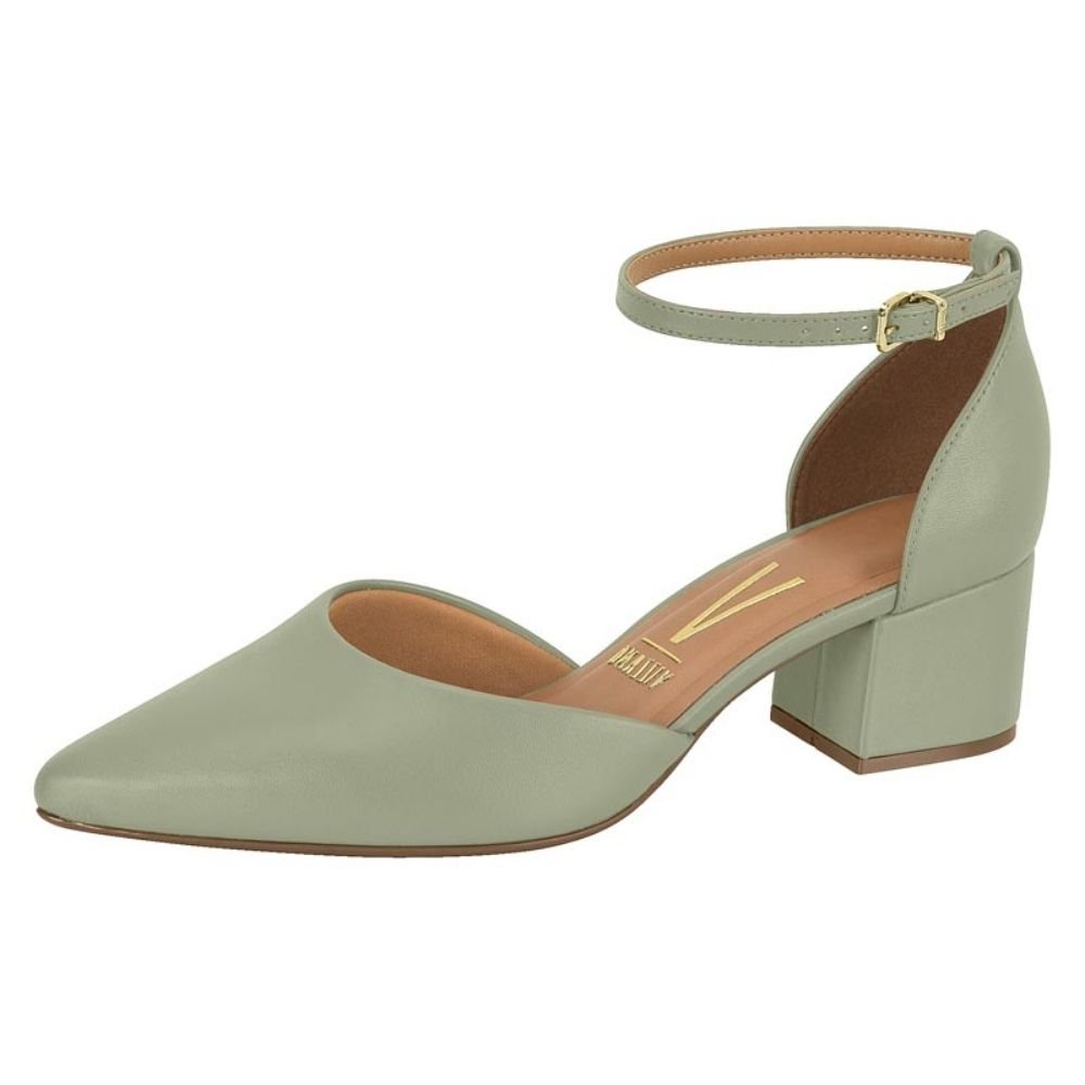 Scarpin Feminino Salto Bloco Pelica Verde Vizzano 1220.317 Verde 2