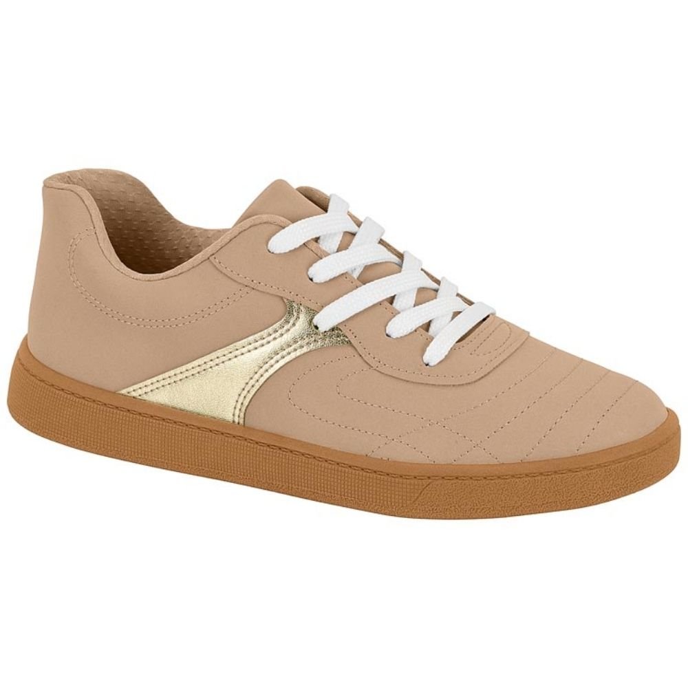 Tênis Casual Feminino Bege Dourado Beira Rio 4313.106