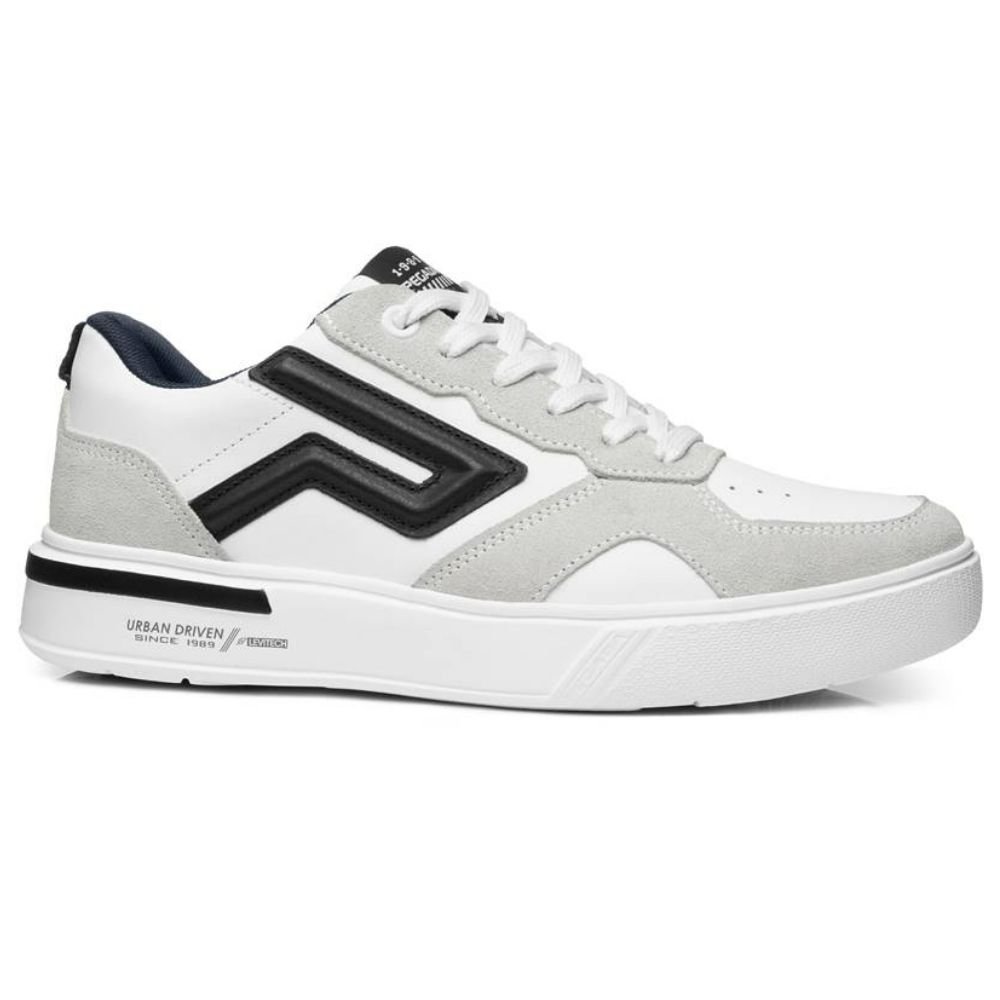 Tênis Casual Masculino Couro Branco Preto Pegada 111951-02