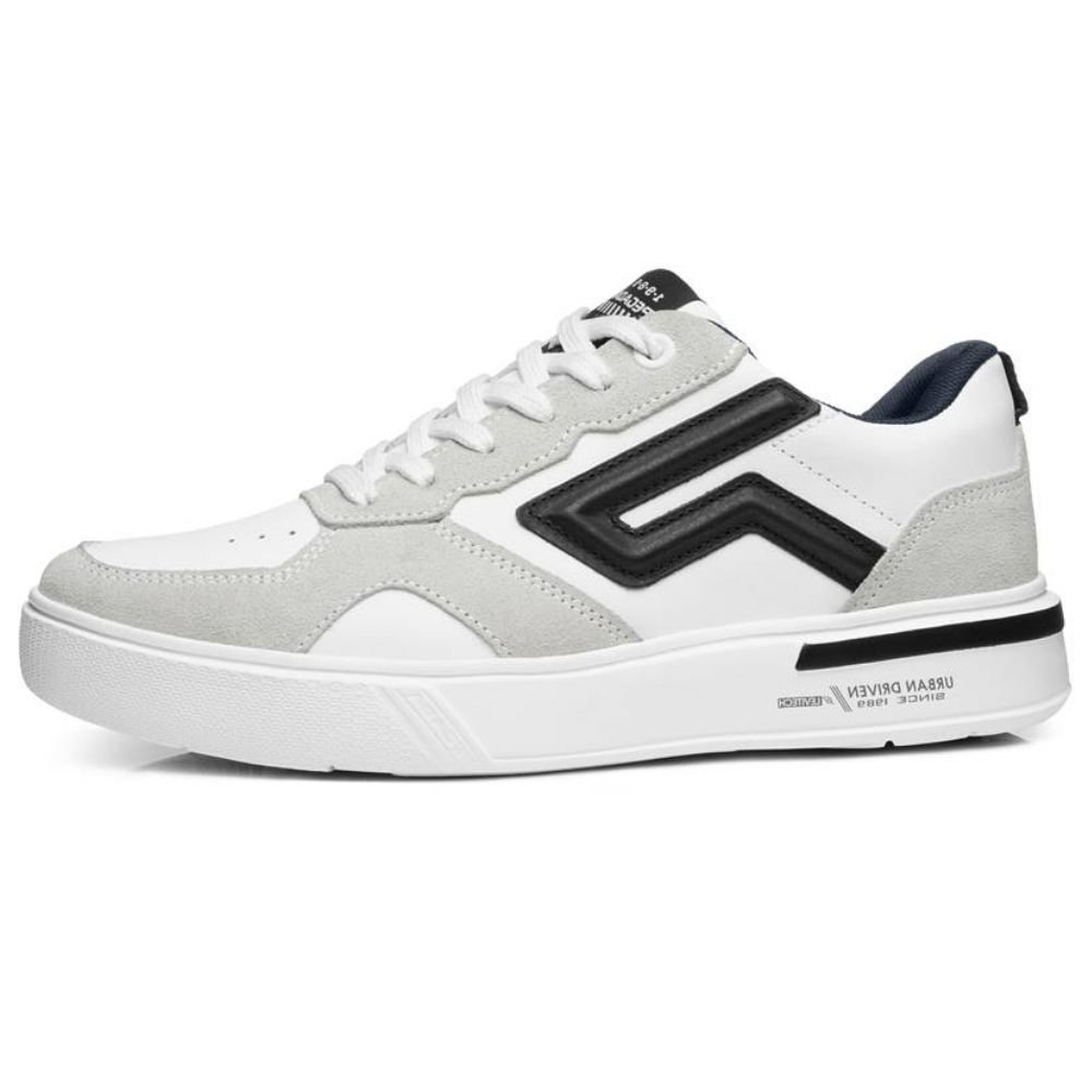 Tênis Casual Masculino Couro Branco Preto Pegada 111951-02 Branco/Cinza/Preto 2