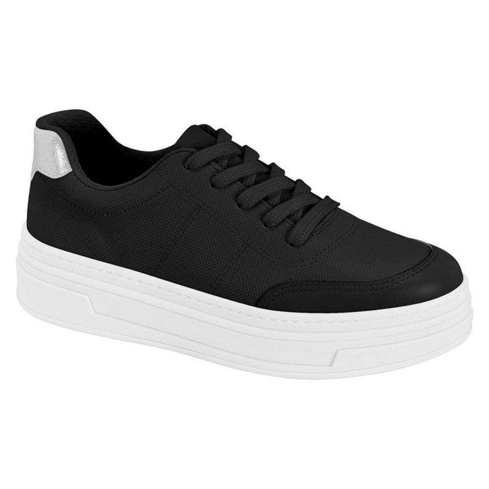 Tênis Casual Feminino Preto Prata Beira Rio 4321.105