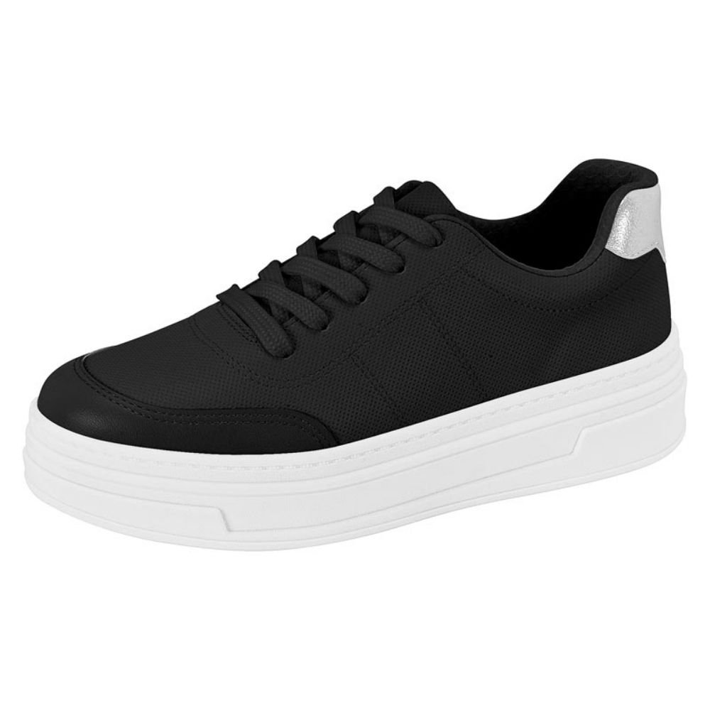 Tênis Casual Feminino Preto Prata Beira Rio 4321.105 Preto 2