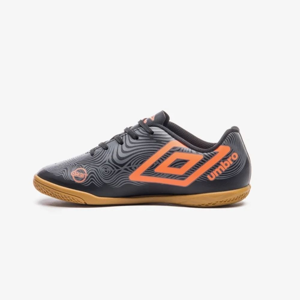 Chuteira Infantil Futsal Orbit Jr Preto Grafite Laranja Umbro U07FB00178-186 Preto/Laranja 2