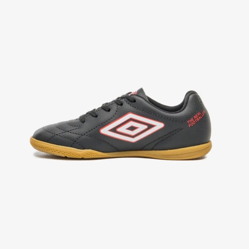 Chuteira Infanto-juvenil Class Footballer Jr Preto Vermelho Umbro U07FB00340-124 Cinza 2