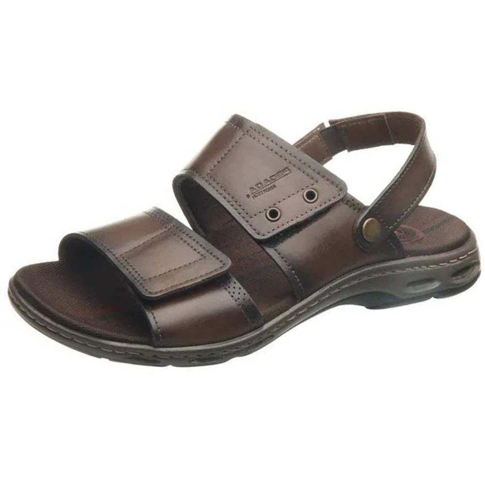 Sandália Masculina Amortech Couro Pinhão 530645-02 Marrom 2