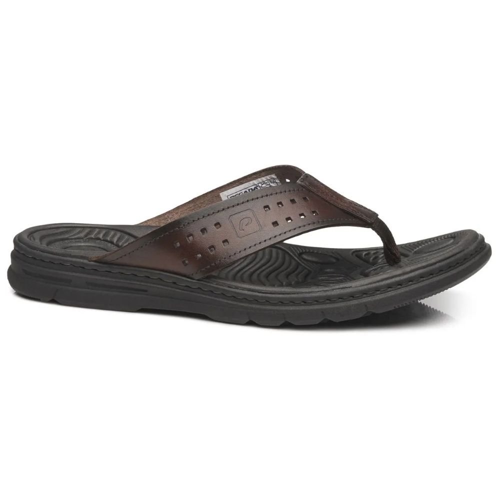 Chinelo Masculino Wave Couro Pinhão Pegada 134202-01