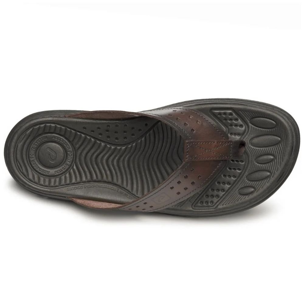 Chinelo Masculino Wave Couro Pinhão Pegada 134202-01 Marrom 4