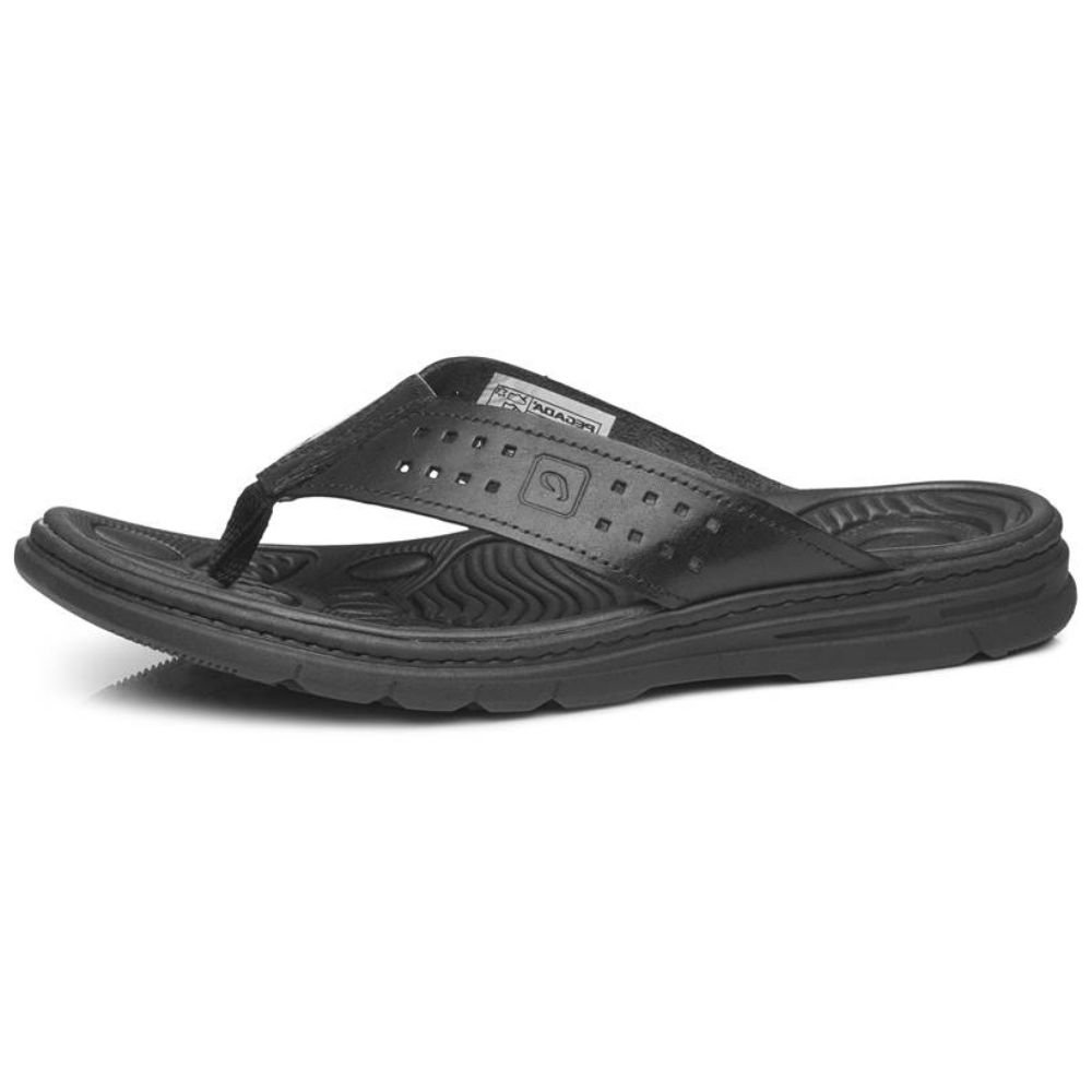Chinelo Masculino Wave Couro Preto Pegada 134202-03 Preto 2