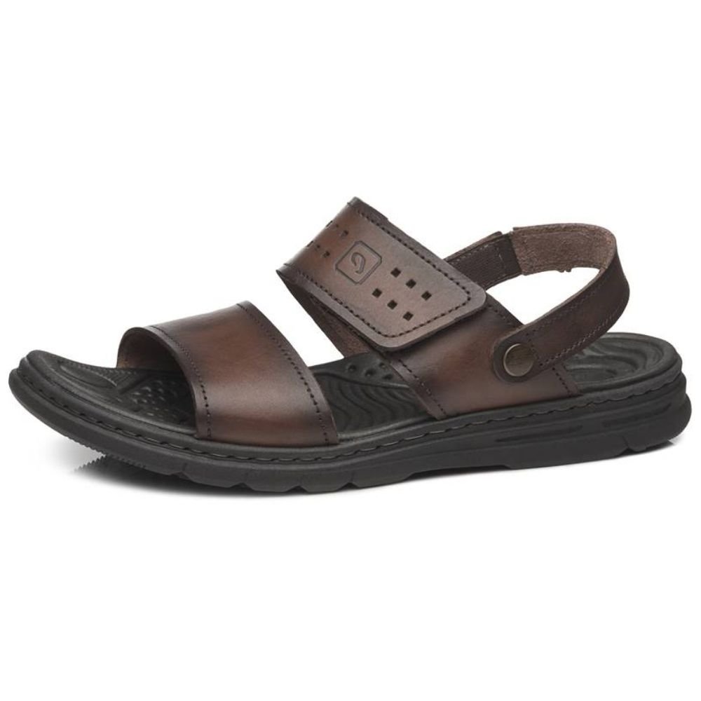 Sandália Masculina Wave Couro Pinhão Pegada 134203-01 Marrom 2