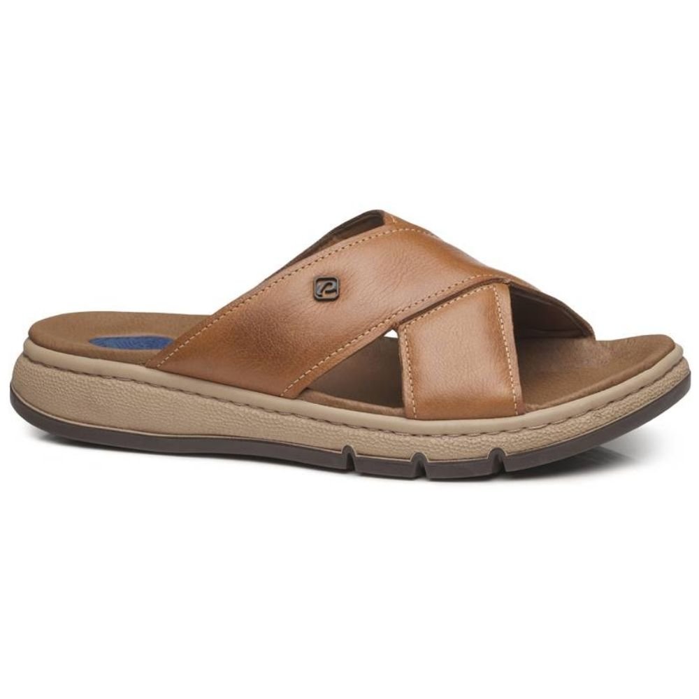 Chinelo Masculino Dubai Couro Tabaco Pegada 134306-02 Marrom 1
