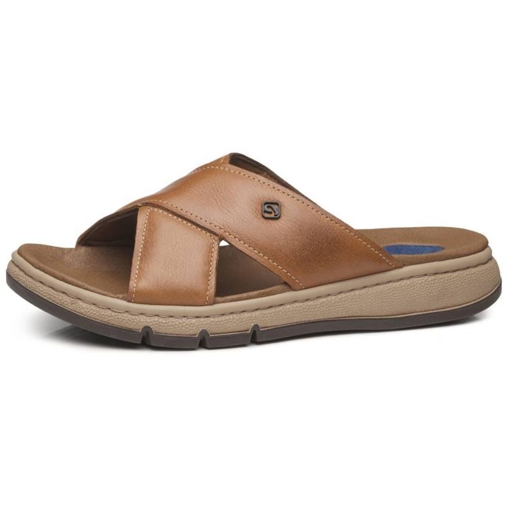 Chinelo Masculino Dubai Couro Tabaco Pegada 134306-02 Marrom 2