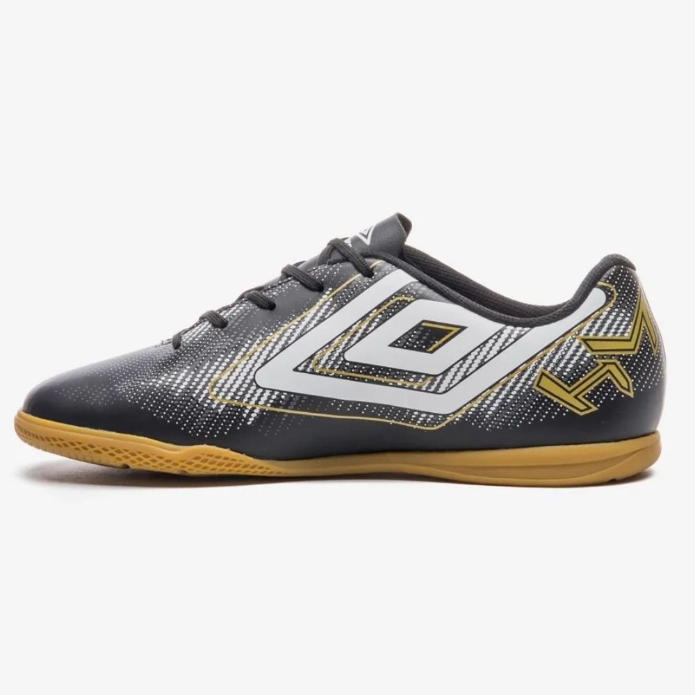 Chuteira Masculina Futsal Heatmap Preto Branco Dourado Umbro U01FB00307-129 Preto/Branco 2