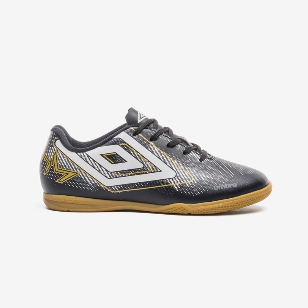 Chuteira Infanto-juvenil Heatmap Jr Preto Branco Dourado Umbro U07FB00335-129