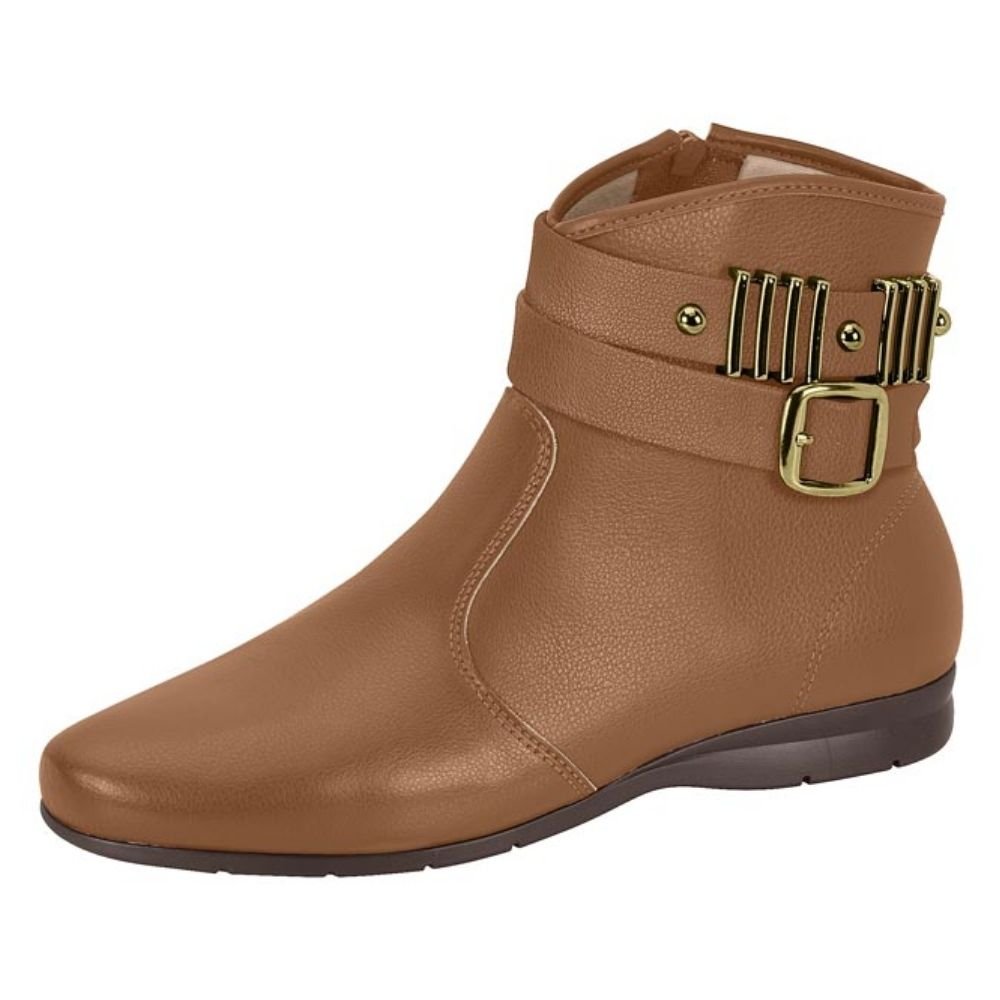 Bota Feminina Cano Curto Caramelo Beira Rio 9084.106 Marrom 2