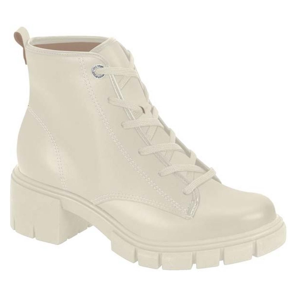 Bota Coturno Feminino Branco Off Moleca 5338.211