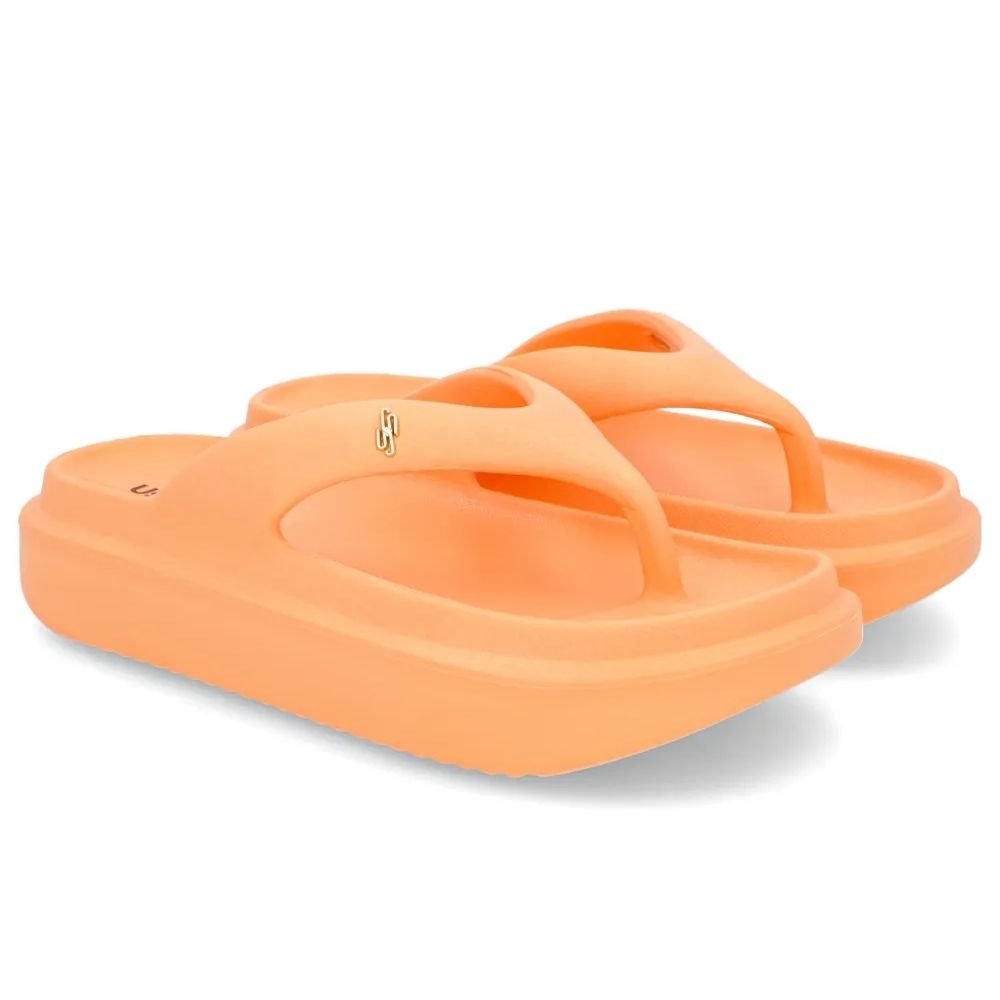 Chinelo Feminino Poofy Plataforma Melão Usaflex AM14001 Laranja 3