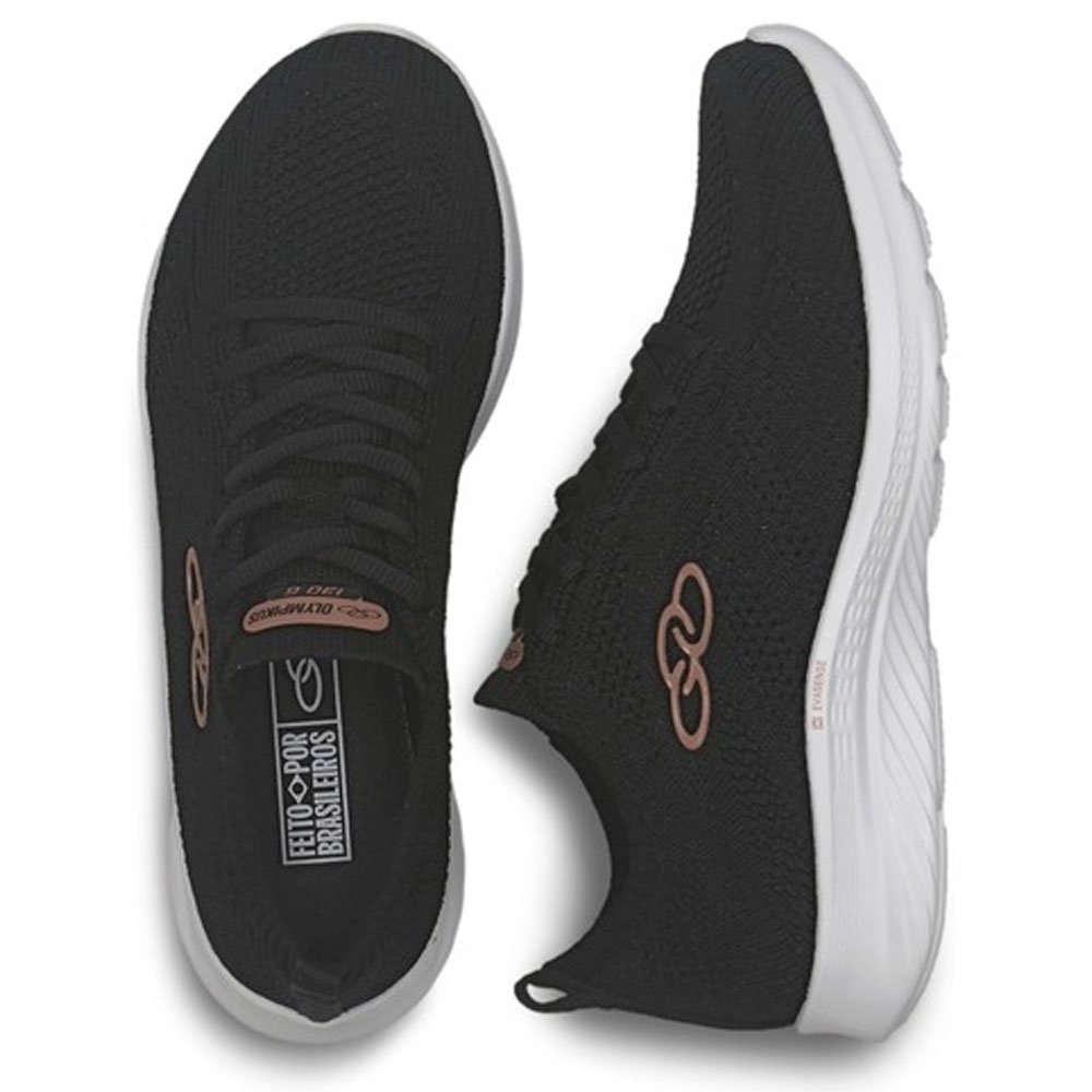 Tênis Esportivo Feminino Ultraleve 130G Preto Rose Copper Olympikus 749 Preto 2