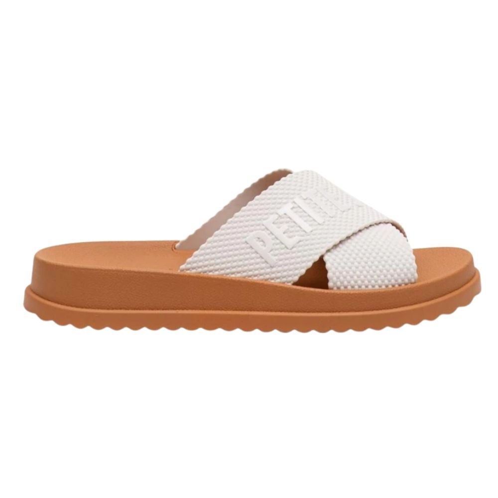 Chinelo Slide Feminino Smash White Doce de Leite Petite Jolie PJ6812II